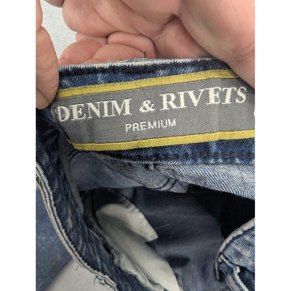 Denim & Rivets Jeans Mens 40 Blue Distressed Stretch Paint Splatter DR1923 - Picture 14 of 16